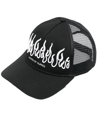 Vision Of Super Flame-print Cap In Black