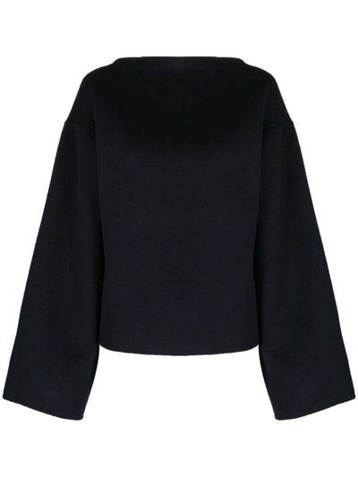 Totême Wide-sleeve Wool Jumper In Blue