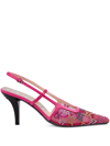 Gucci Gg 75mm Micro-mesh Pumps In Pink