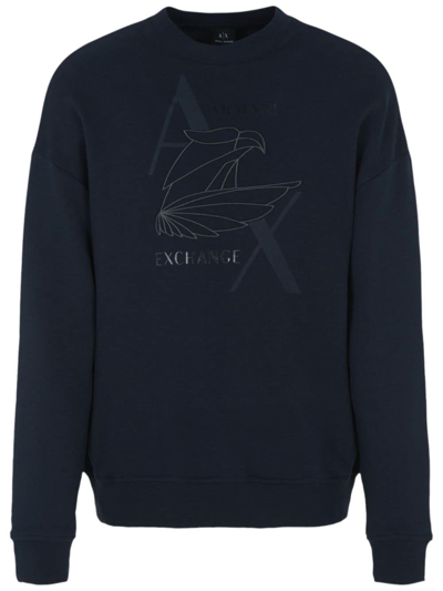 Armani Exchange Eagle-embroidered Cotton Sweatshirt In 1510