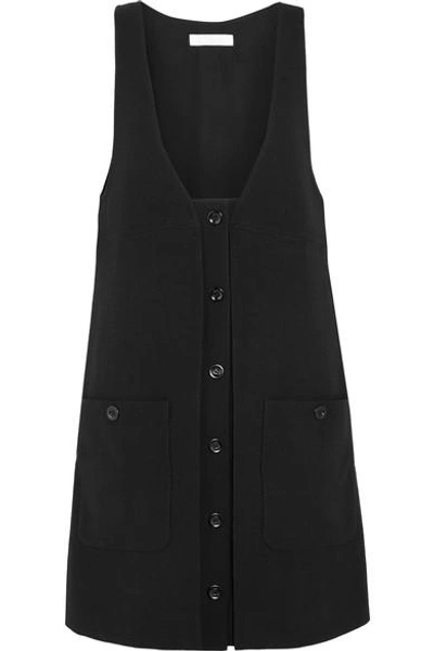 Chloé Wool Crepe Button Front Dress In Black