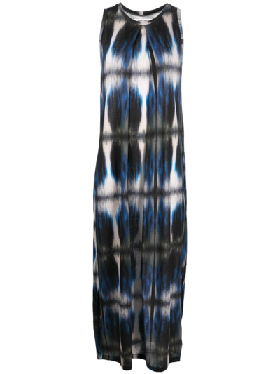 Henrik Vibskov Pine Abstract-pattern Maxi Dress In Blue