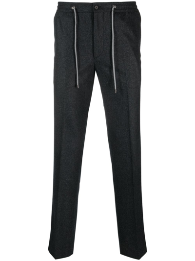 Corneliani Straight-leg Drawstring Trousers In Grey