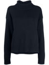 Jil Sander Black Oversize Sweater In Blue