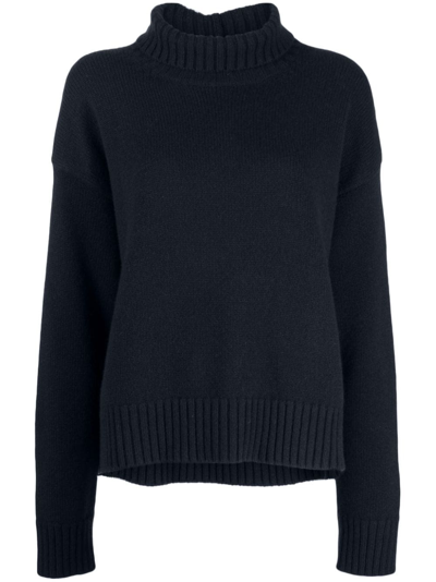 Jil Sander Roll-neck Long-sleeve Jumper In Blue