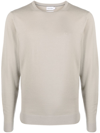 Calvin Klein Fine-knit Wool Jumper In Neutrals