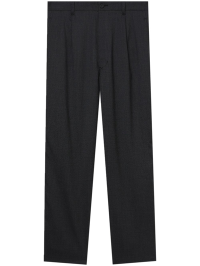 Comme Des Garçons Homme Deux Pleat-detailing Corduroy Straight-leg Trousers In Black