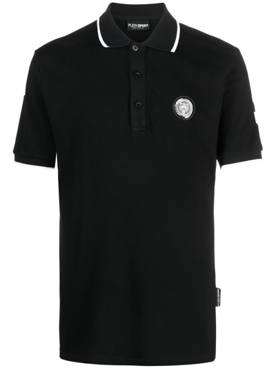 Plein Sport Ss Cotton Polo Shirt In Black