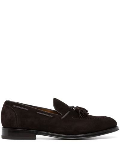 Barrett Tassel-detail Suede Loaferts In Brown