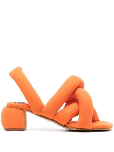 Henrik Vibskov Sausage 60mm Crossover-strap Sandals In Orange
