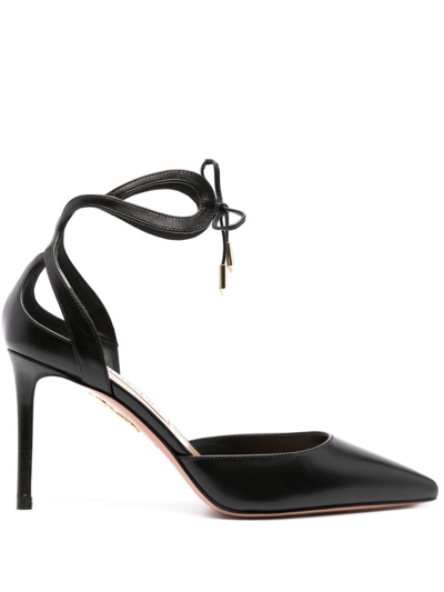 Aquazzura Tessa 109mm Leather Pumps In Black