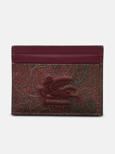 Etro Portcarte Paisley In Bordeaux