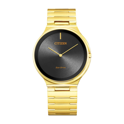 Citizen Stiletto Black Dial Unisex Watch Ar3112-57e In Black / Gold / Gold Tone