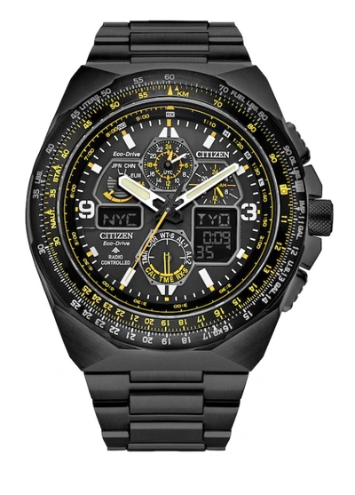 Citizen Eco-drive Men's Chronograph Promaster Air Skyhawk Black-tone Stainless Steel Bracelet Watch 46mm