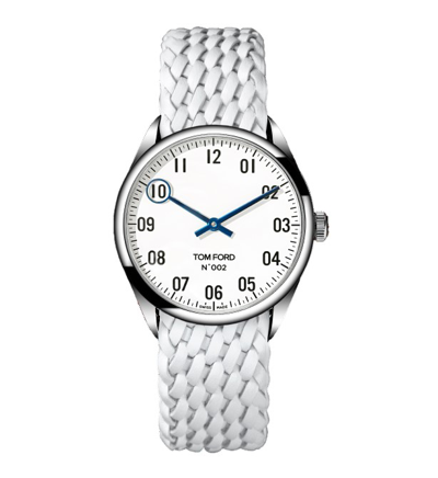 Tom Ford Men's 002 Stainless Steel & Leather Strap Watch In Blue / White