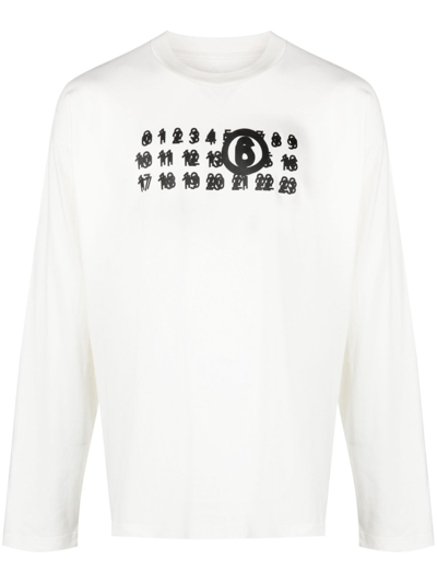 Mm6 Maison Margiela Logo-print Cotton T-shirt In White