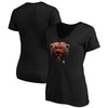 Fanatics Women's  Black Chicago Bears Midnight Mascot Logo V-neck T-shirt In Black