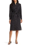 Hatley Polka Dot Long Sleeve Shirtdress In Black