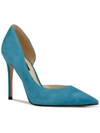 Nine West Folowe Womens Pointed Toe Leather Pumps In Green