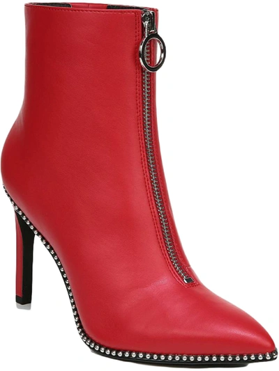 Bar Iii Briget Womens Embellished Pointed Toe Ankle Boots In Red
