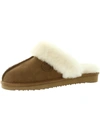 FIRESIDE BY DEARFOAMS SYDNEY WOMENS SUEDE SHEARLING SCUFF SLIPPERS