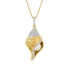 Ross-simons 6mm Cultured Pearl And . White Topaz Seashell Pendant Necklace In 18kt Gold Over Sterling In Gold