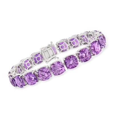 Ross-simons Amethyst Tennis Bracelet In Sterling Silver In Purple