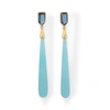 Liv Oliver 18k Over Silver 58.75 Ct. Tw. Gemstone Drop Earrings In Blue