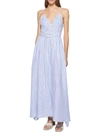 Simkhai Vicky Linen Striped Dress In Blue
