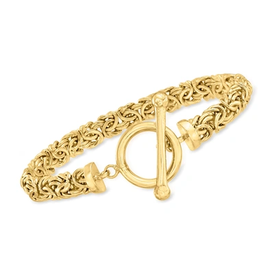 Ross-simons 18kt Gold Over Sterling Byzantine Toggle Bracelet. 7 Inches