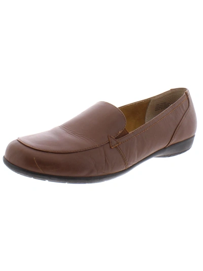 Array Taft Womens Leather Slip On Loafers In Brown