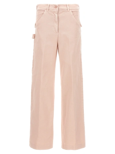 Nude Cargo Trousers In Pink