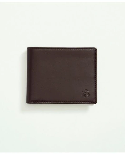 Brooks Brothers Lambskin Billfold In Black