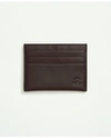 Brooks Brothers Lambskin Card Case In Black