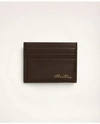 Brooks Brothers Lambskin Card Case In Brown