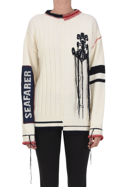 Seafarer Embroidered Pullover In Ivory