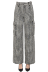 ROTATE BIRGER CHRISTENSEN SPARKLY HOUNDSTOOTH PRINT TROUSERS