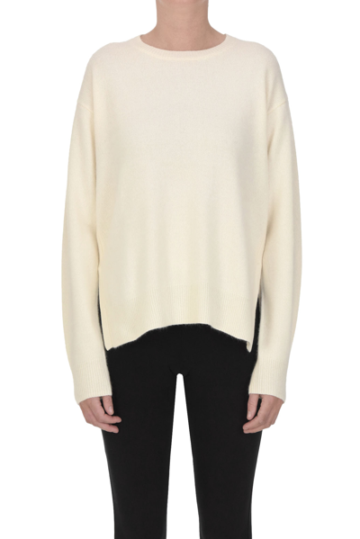 Ct Plage Raccoon Fur Pullover In Cream