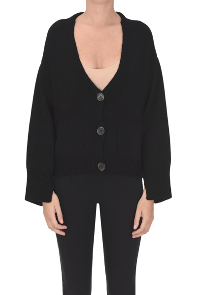 Alpha Studio Woman Cardigan Black Size 12 Merino Wool