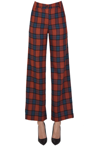 Minina Checked Print Trousers In Multicoloured