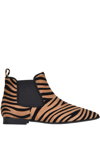 Mood Animal Print Suede Ankle Boots In Buff