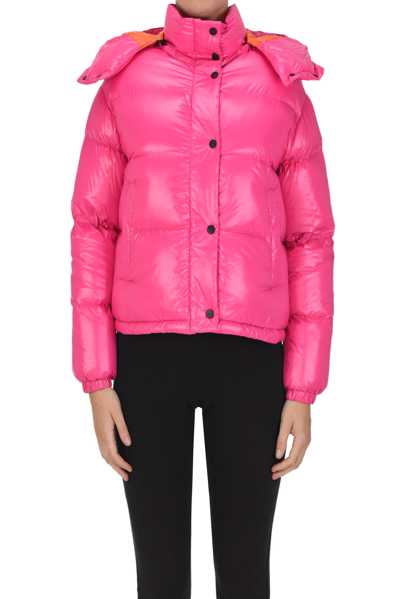 Add Cropped Down Jacket In Fuxia