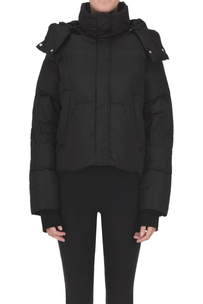 Add Cropped Quilted Down Jacket In Black