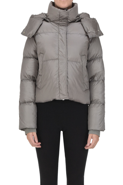 Add Cropped Quilted Down Jacket In Dove-grey