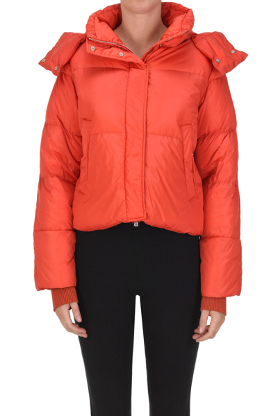 Add Cropped Quilted Down Jacket In Coral