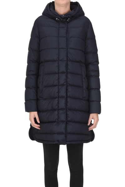 Add Reversible Parka Style Down Jacket In Navy Blue