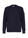 Stone Island Blue Wool Sweater In Black