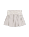 CHLOÉ GREY SKIRT WITH CONTRASTING FLORAL EMBROIDERY