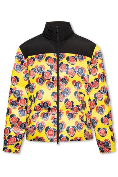 Moncler Antares Two Harts Nylon Down Jacket In Yellow