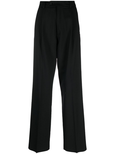 Sportmax High-waisted Straight-leg Trousers In Black